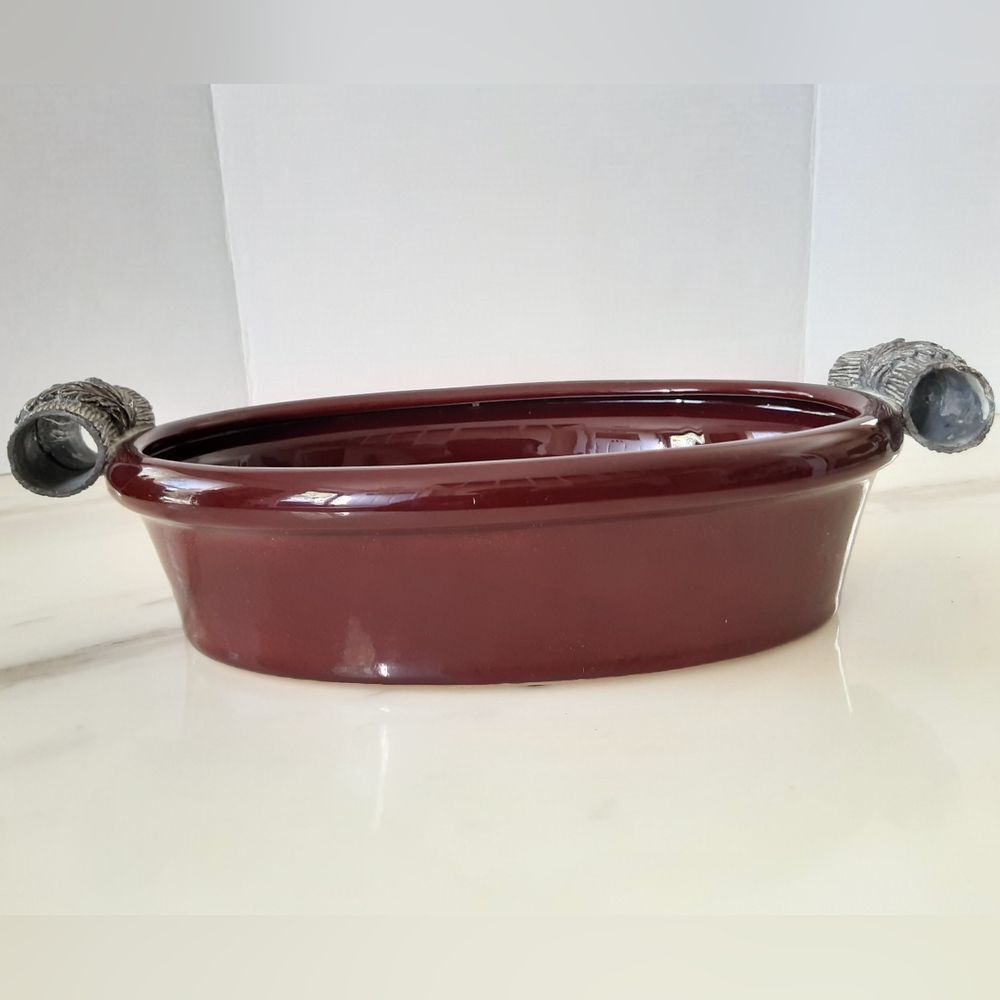 FITZ and FLOYD Exoticals Cayenne Oval Basin Centerpiece Bowl 15"